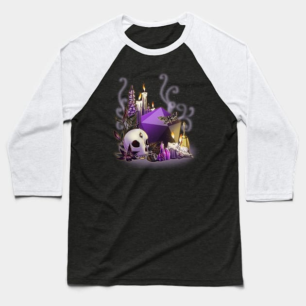 Necromancer Dice Baseball T-Shirt by Oreramar